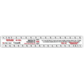 .040 Clear Copolyester Ruler round corners (1.75" x 12.25") screen-printed